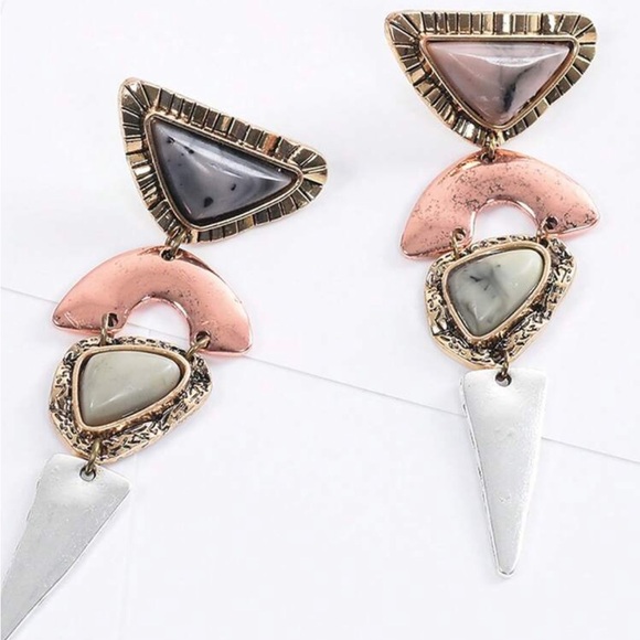 Statement Multicolor Drop Earrings - Women Jewelry R334 - Picture 4 of 4